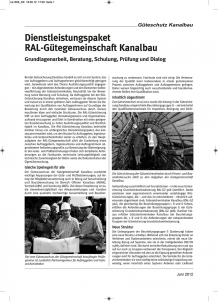 Dienstleistungspaket RAL-Gütegemeinschaft Kanalbau